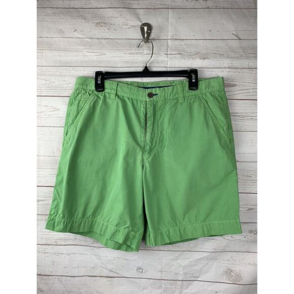 TrueFlies True Flies Shorts Mens 34‎ Green Chino flat front Preppy Golf